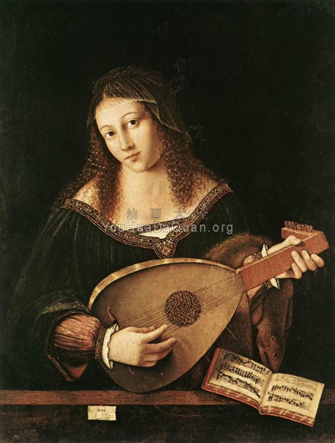 Woman Playing a Lute - 巴尔托洛梅奥·威尼托
